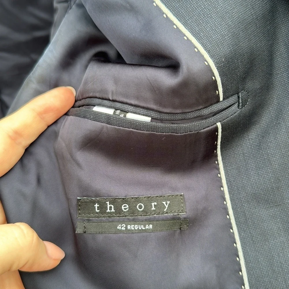 Theory navy blue blazer, size 42R
